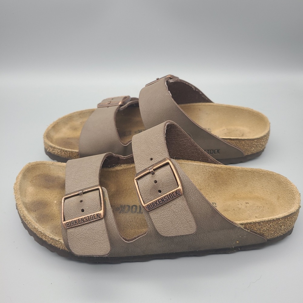 Birkenstock Arizona Birko-Flor Mocha Brown Two Strap Sandals Size 39 L8 M6